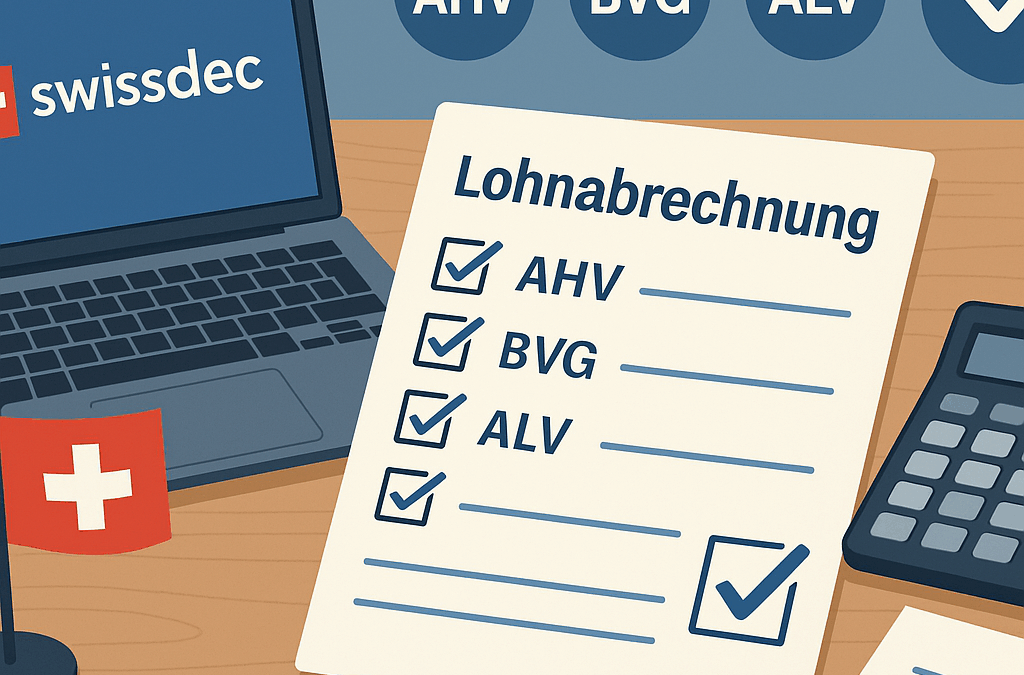 Lohnadministration Schweiz 2026: Lohnabrechnung mit AHV, BVG und ALV für KMU